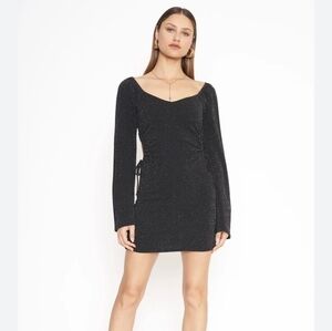 NWT LUVALOT BLACK LONG SLEEVE GLITTER MINIDRESS SIZE 8
